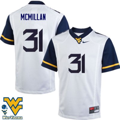 Men's West Virginia Mountaineers NCAA #31 Jawaun McMillan White Authentic Nike Stitched College Football Jersey UM15S72KG